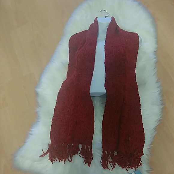 Betmar Red Chenille Scarf - Picture 6 of 7